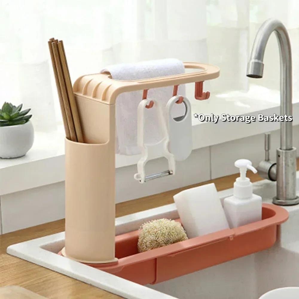 Kitchen Gadgets Rack Storage - Telescopic Sink Storage Rack Multifunctional Kitchen