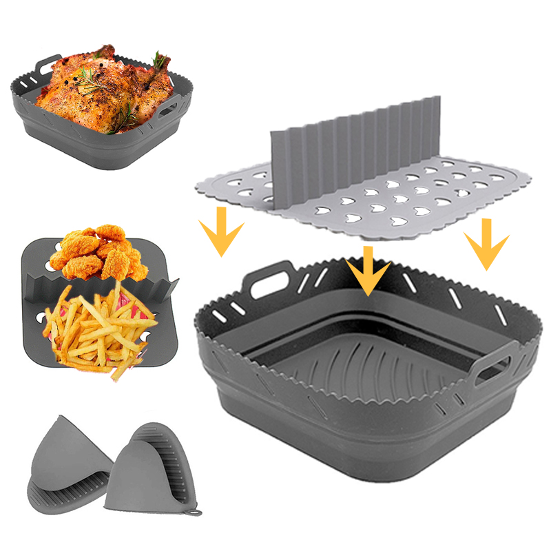 Silicone Steamer Basket - Air Fryer Silicone Shape Basket Round
