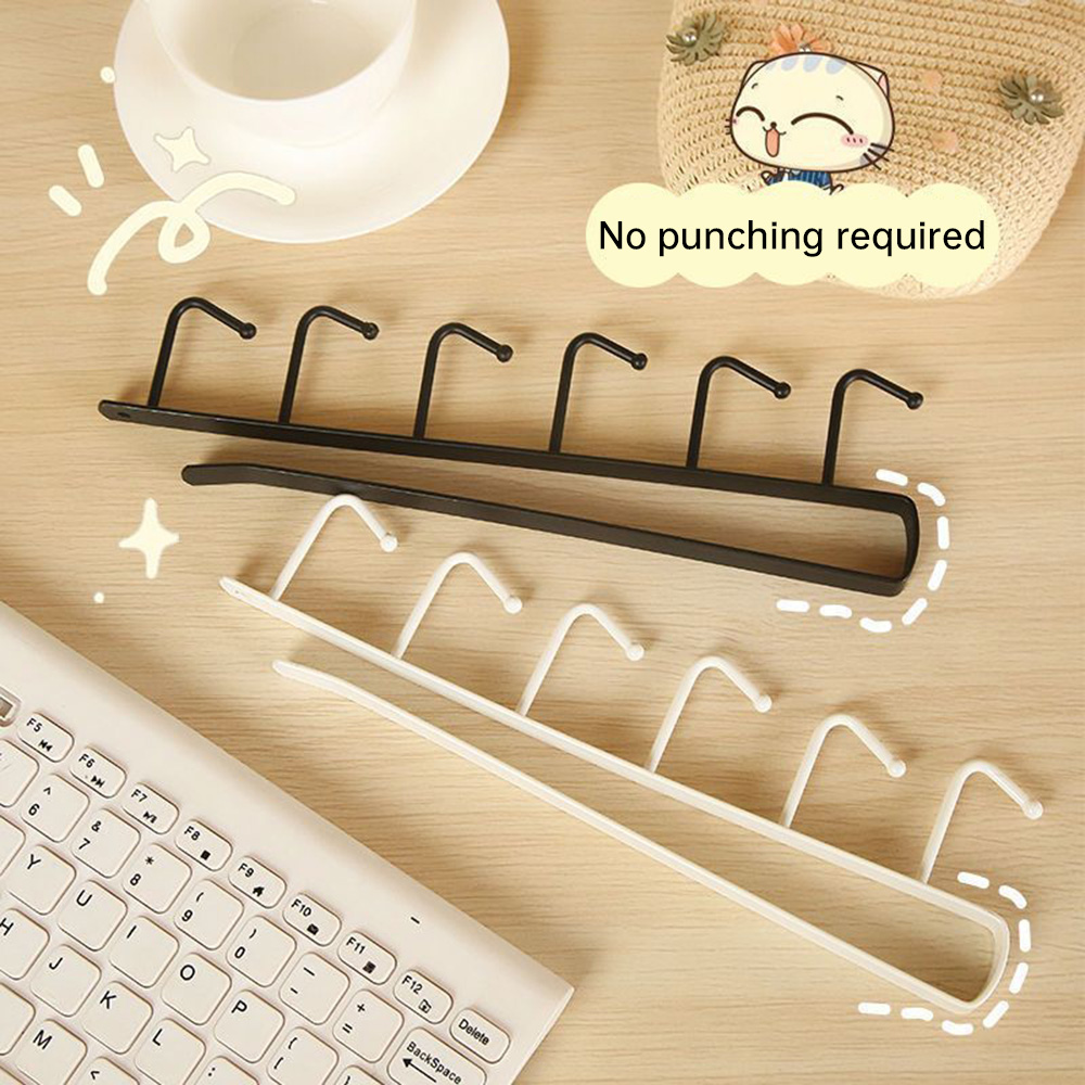 Kitchen Gadgets Rack Storage - No Drill Under Cabinet Mug Hook