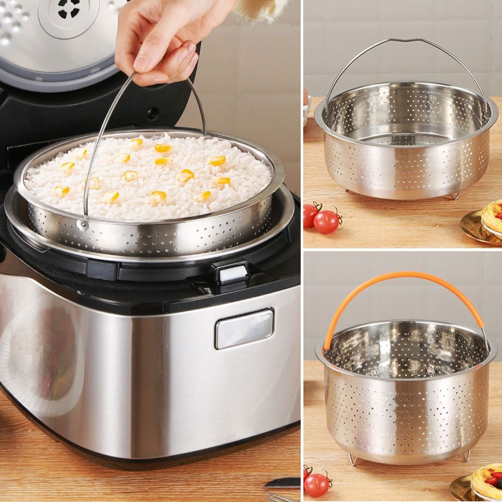 Silicone Steamer Basket - Stainless Steel Food Steamer Kitchen Rice