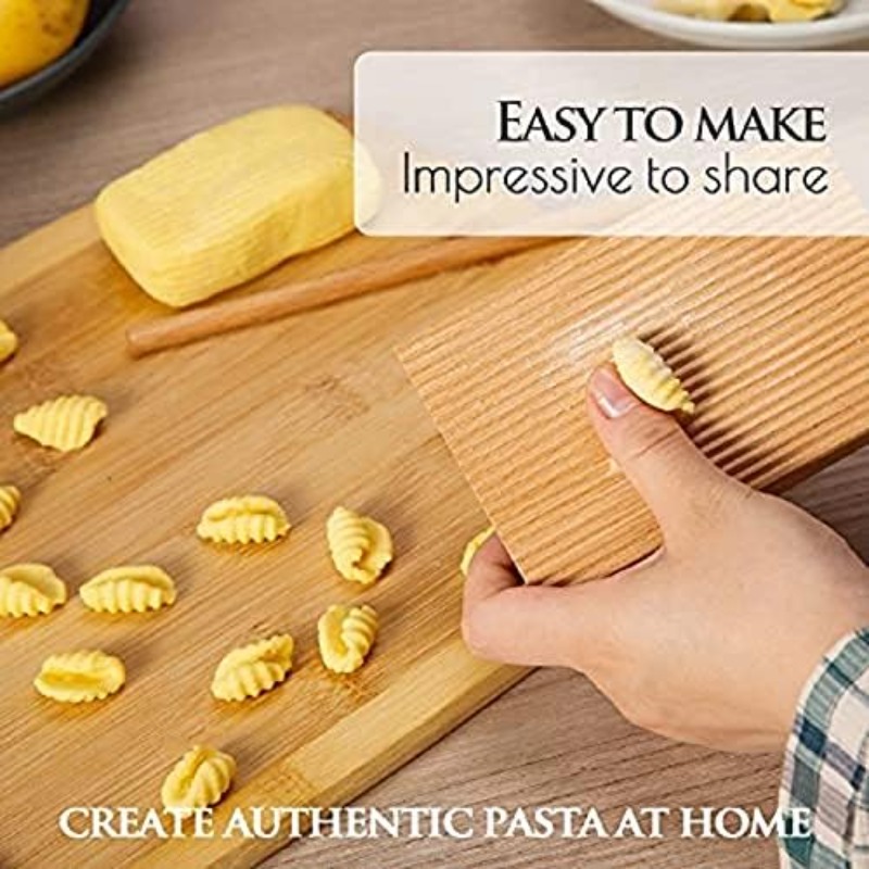 Kitchen Gadgets Smart - Pasta Board Roller Noodles Wooden Butter