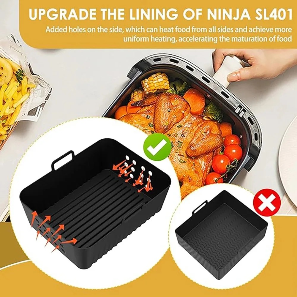 2Pcs Air Fryer Silicone Liners - Silicone Steamer Basket recension och pris