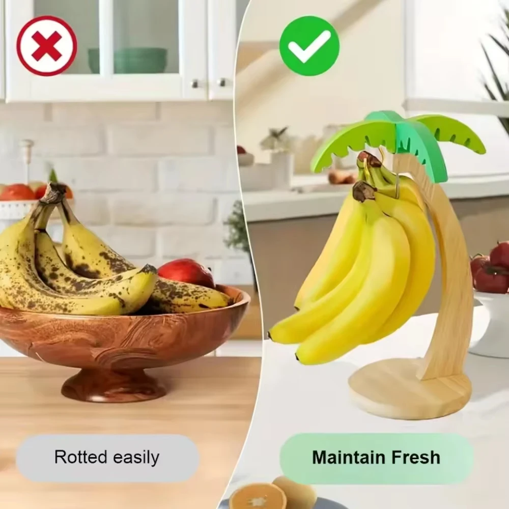 Wooden Banana Holder Stand Kee - Kitchen Gadgets Modern recension och pris