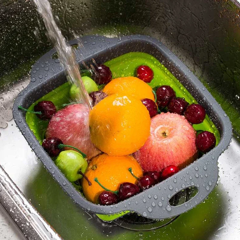 NEW Foldable Vegetable Washing - Silicone Steamer Basket recension och pris
