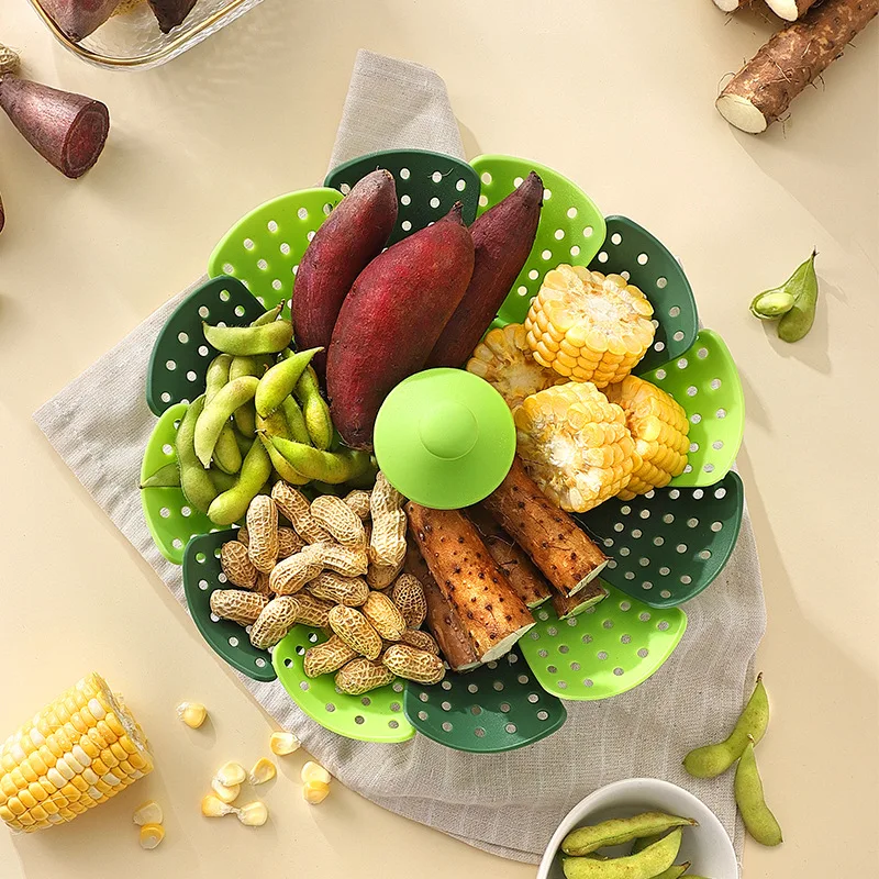 Folding Food Steamer Vegetable - Silicone Steamer Basket recension och pris