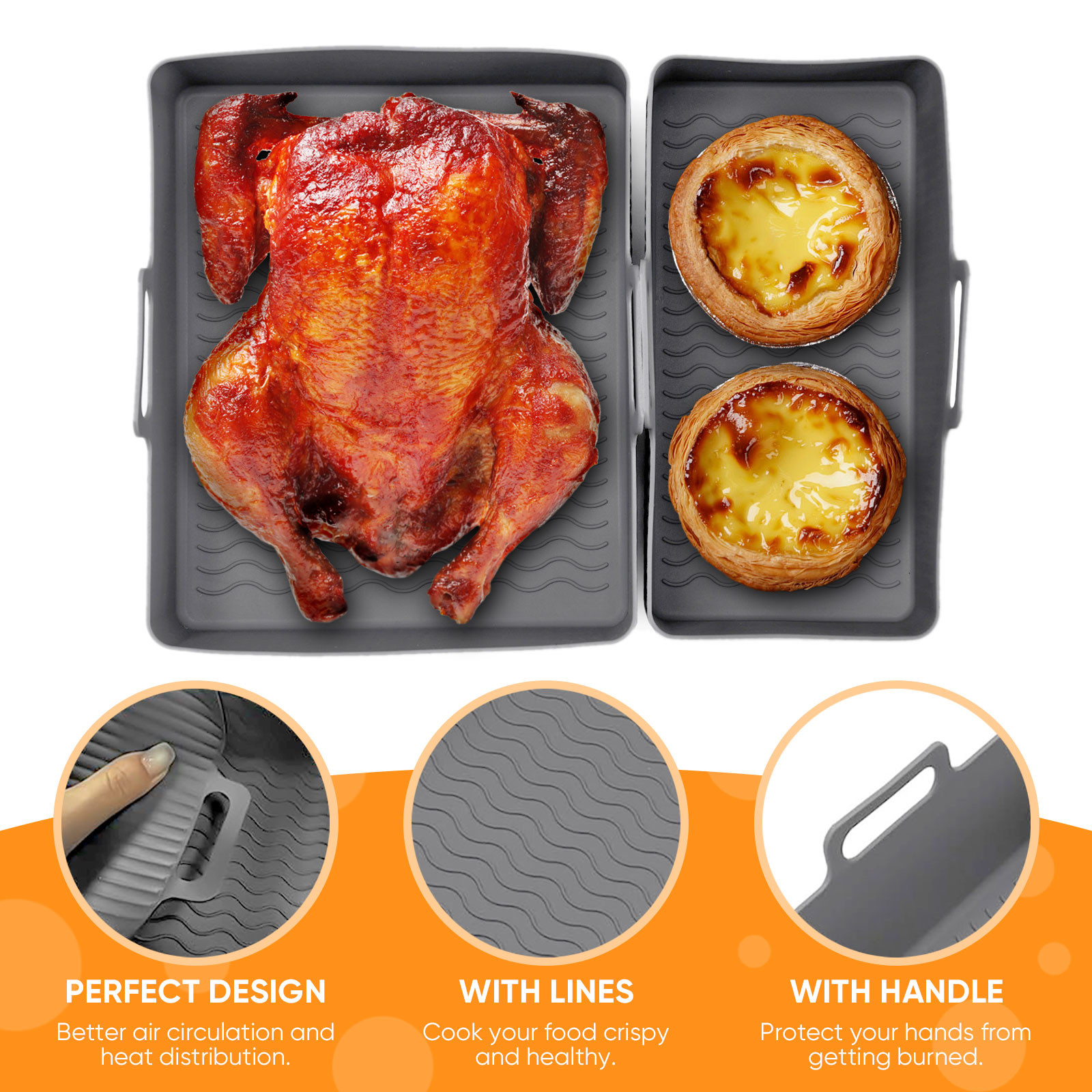2pcs Set Silicone Air Fryer Ma - Silicone Steamer Basket recension och pris